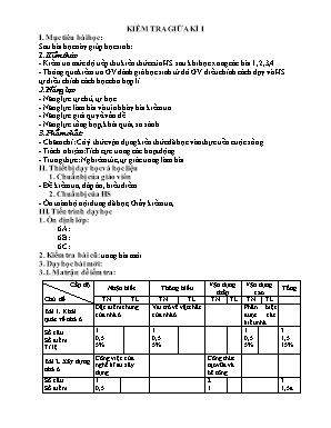 Đề kiểm tra giữa kì 1 môn Công nghệ 6